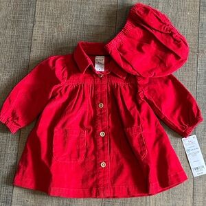 Carter's Red infant dress and bloomers Set